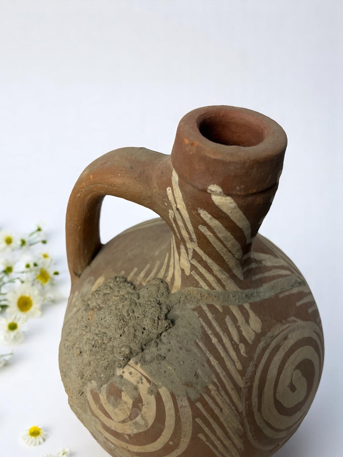 xTurkish Terracotta vase, Turkish Olive Jar, Rustic, Glazed Pottery, Vintage Vase, Primitive Jug, Wabi Sabi Vase, Home Gift, Historic Vessel